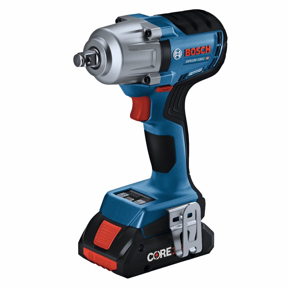 Bosch 18V 1/2" Impact Wrench Pin-Detent w/ 2 Batteries GDS18V-330PCB25