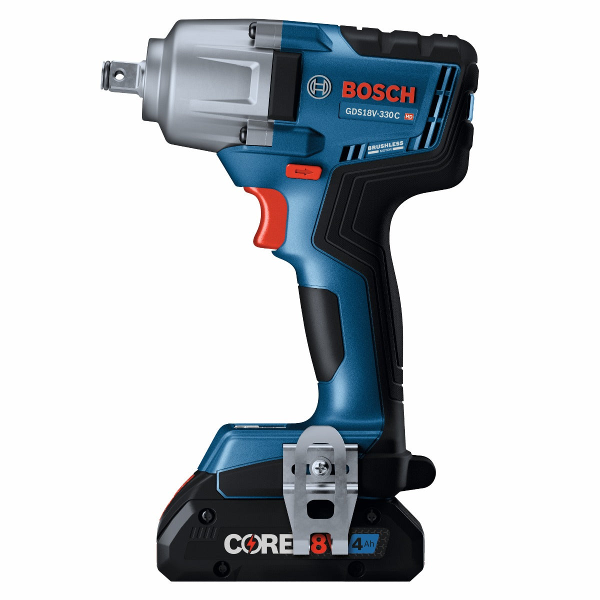 Bosch 18V Brushless 1/2" Impact Wrench, Ring w/ 2 Batteries GDS18V-330CB25