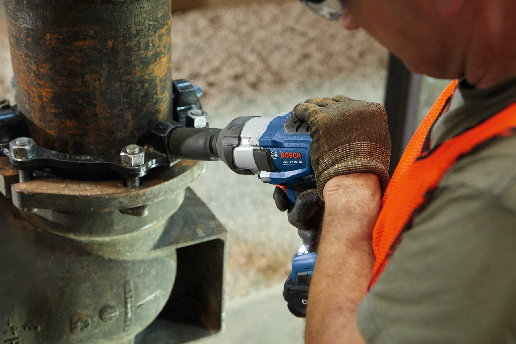 Bosch 18V Profactor 1/2" Impact Wrench w/ Friction Ring Kit GDS18V-740CB14