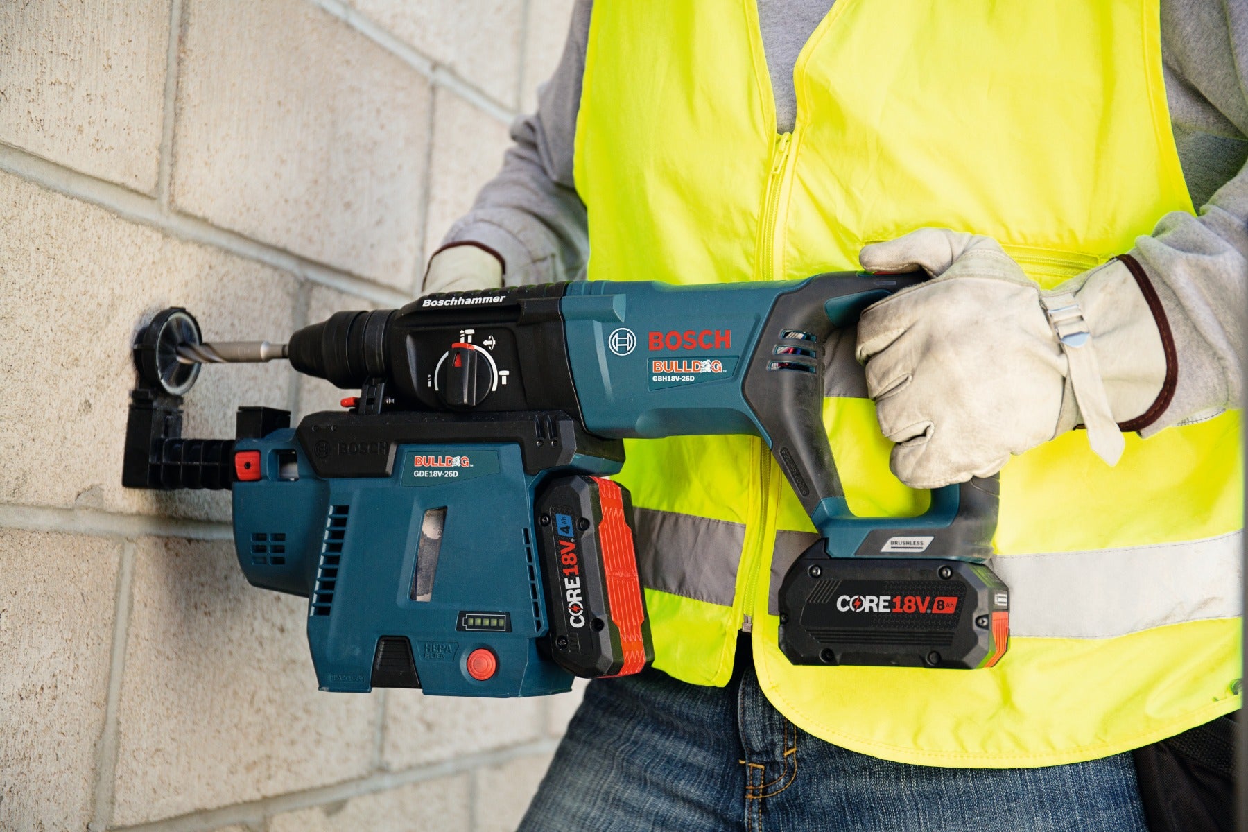 Bosch 18V Dust Collection Attachment, Hammers w/ Battery GDE18V-26DB15