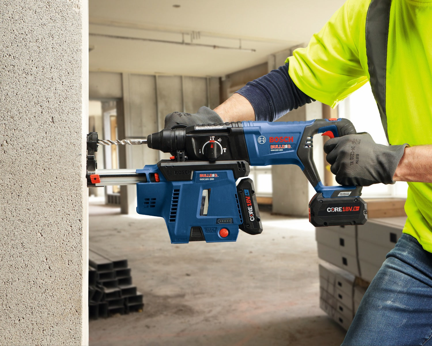 Bosch 18V Dust Collection Attachment, Hammers w/ Battery GDE18V-26DB15