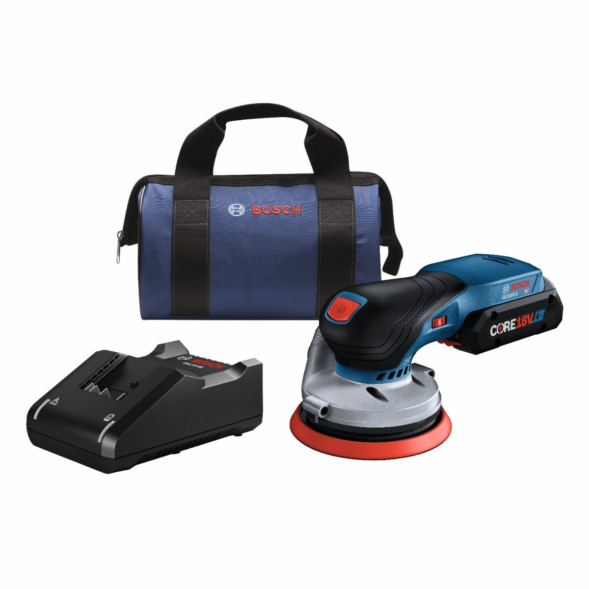 Bosch 18V Brushless 5" RO Sander w/ 4.0 CORE Compact Battery GEX18V-5B15