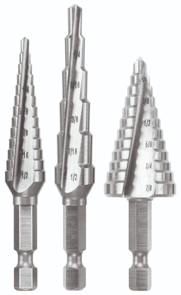 Bosch 3 pc High-Speed Steel Impact Tough Turbo Step Bit Set IMSDC003