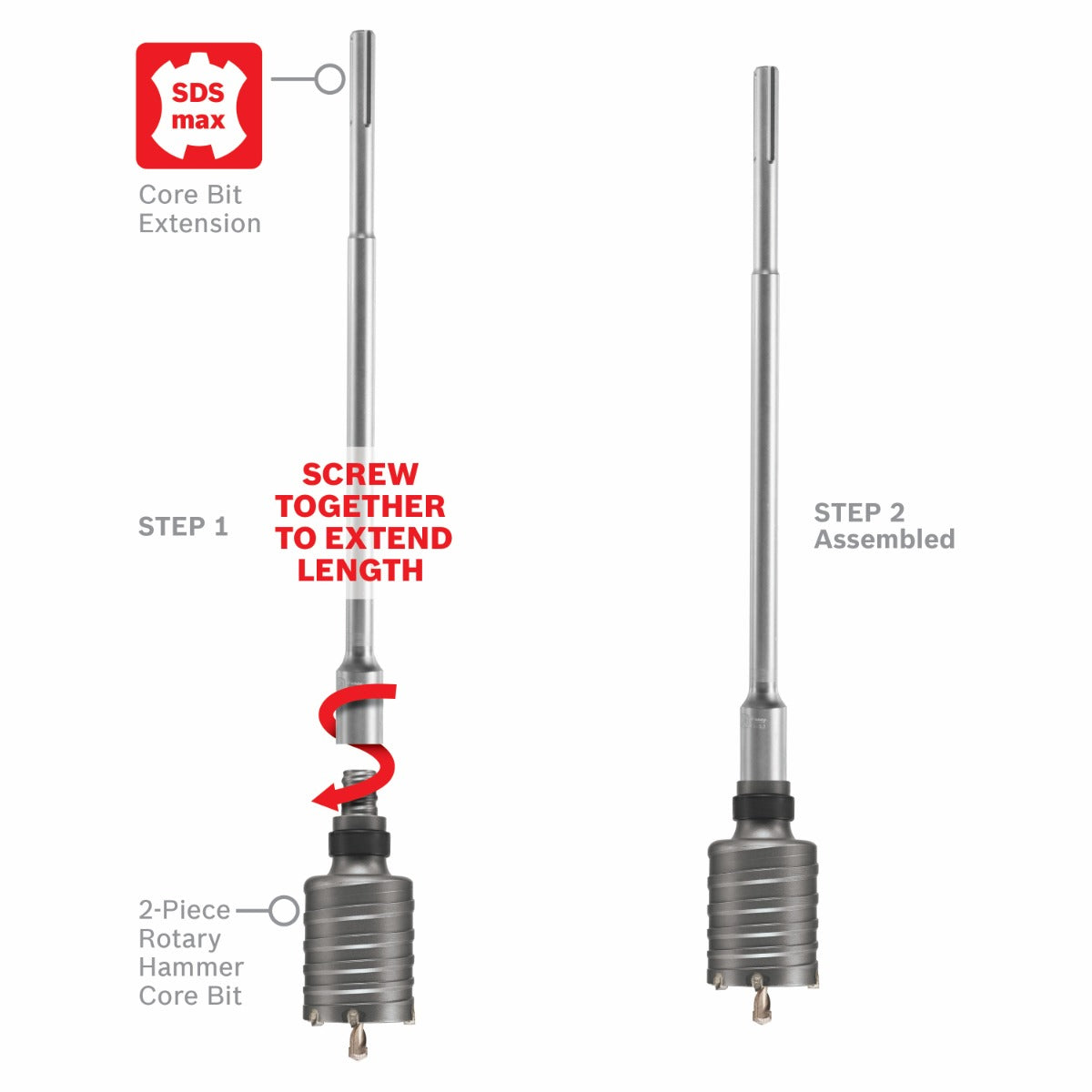 Bosch 18 in. SDS-max Core Bit Extensions