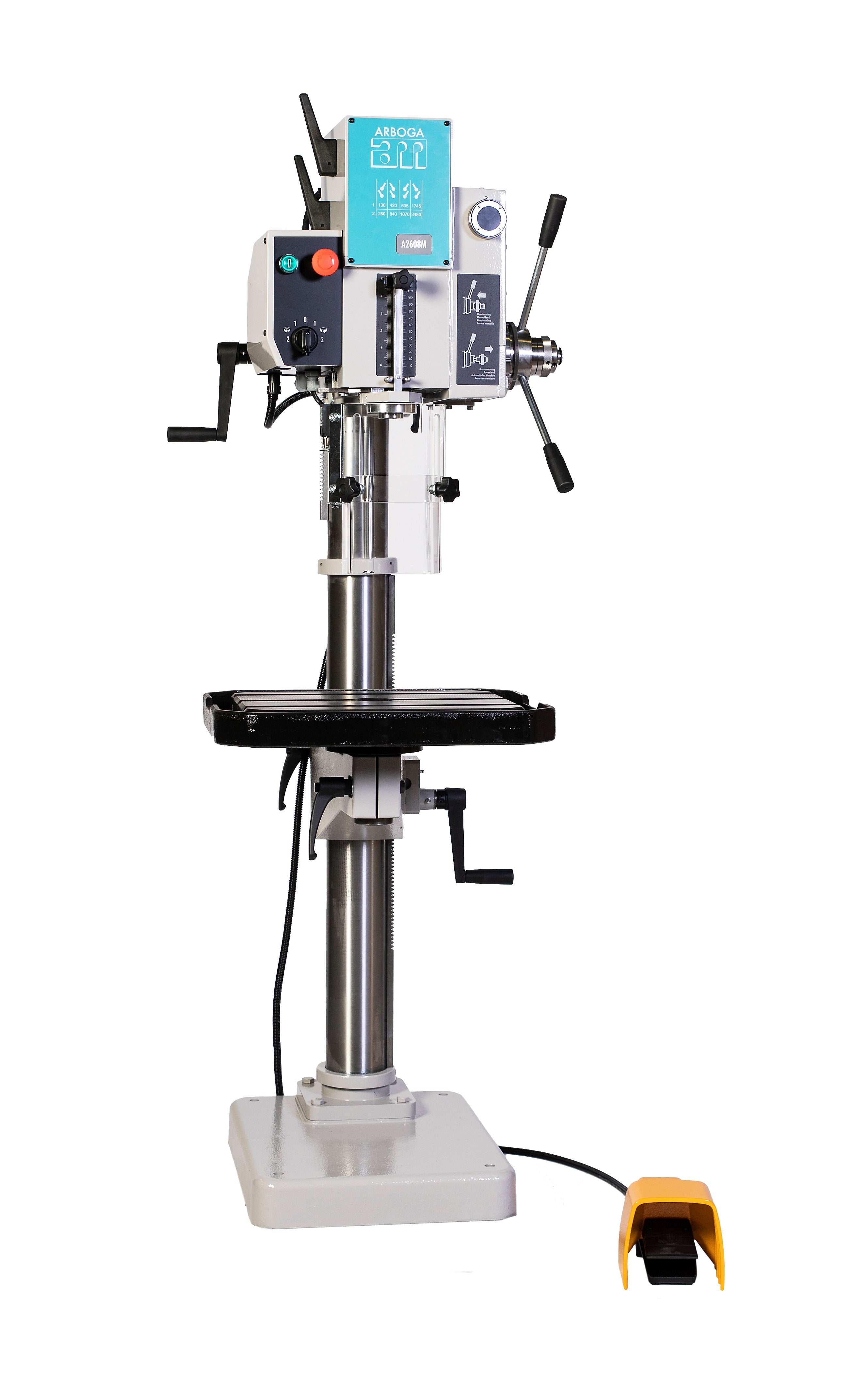 20" Gear Head Drill Press, 460V W/Foot Rev. and PF