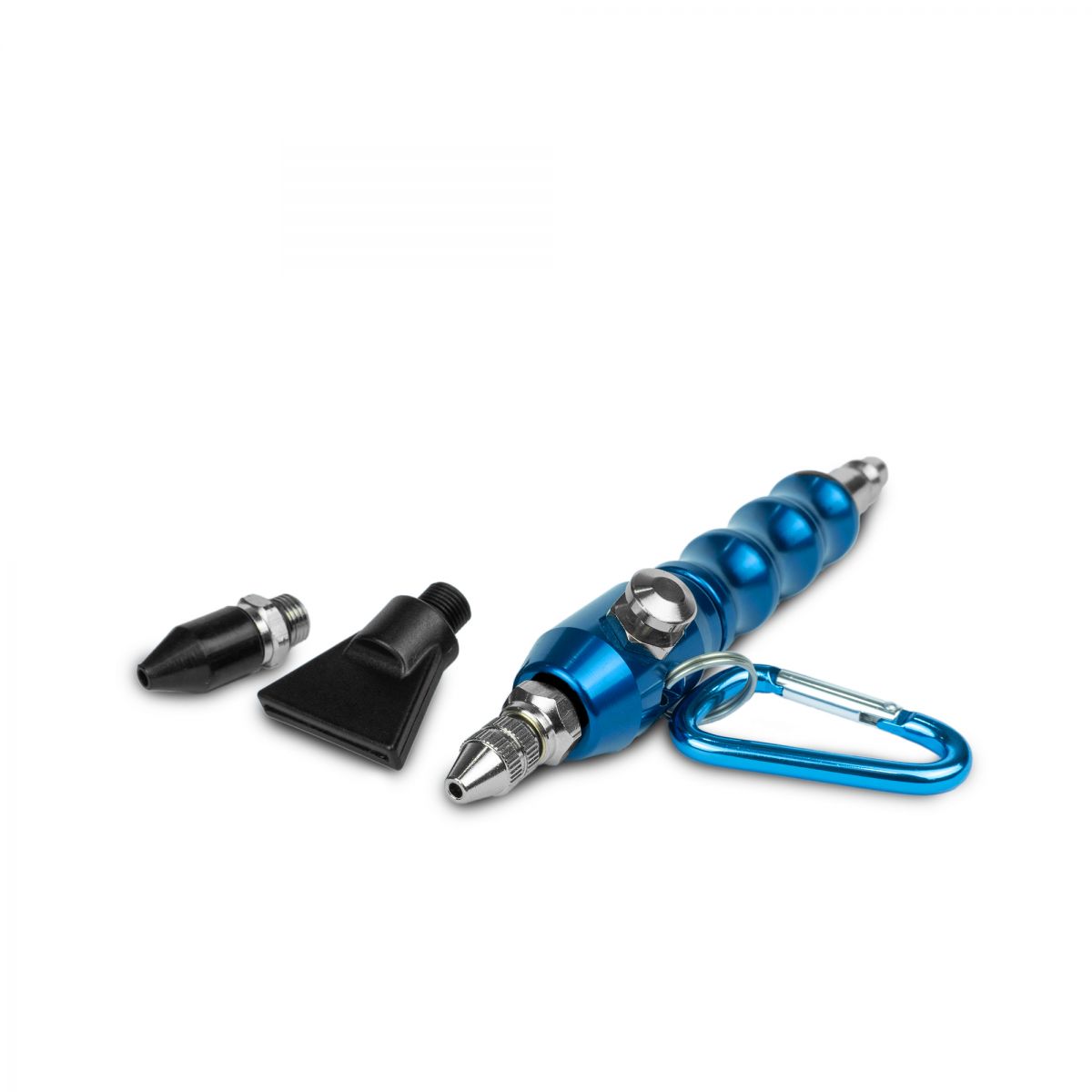 Blubird Clean Sweep Aluminum Air Blow Gun Kit w/ Three Finger Grip, 3 Nozzles, Rubber Tip, Air Spreader, Push Button Activation, Belt Clip CS186-2