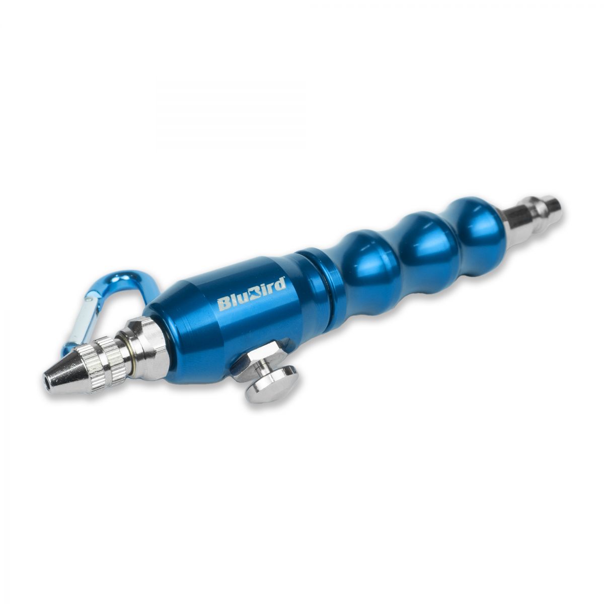 Blubird Clean Sweep Aluminum Air Blow Gun Kit w/ Three Finger Grip, 3 Nozzles, Rubber Tip, Air Spreader, Push Button Activation, Belt Clip CS186-2