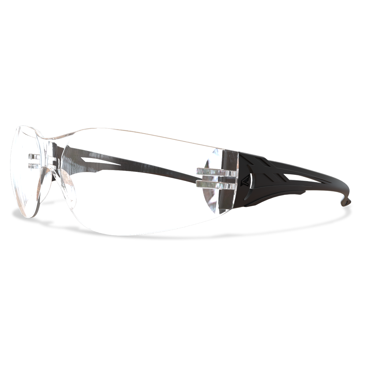 Edge Eyewear Viso Safety Glasses, Black Frame, Clear Lens CV111