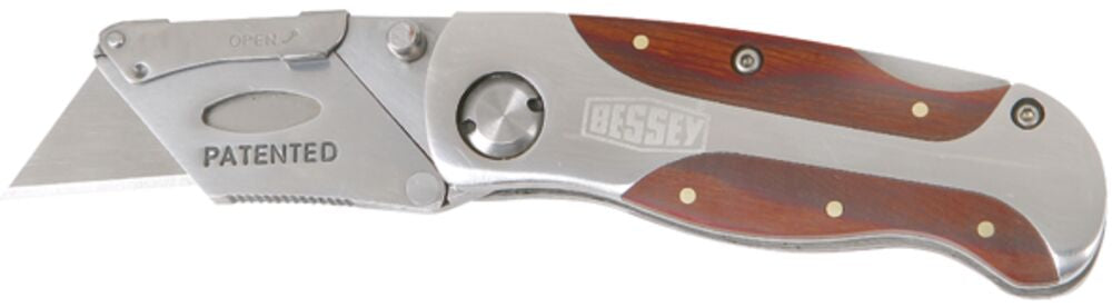 Bessey Tools Folding Utility Knife with Wood Handle D-BKWH
