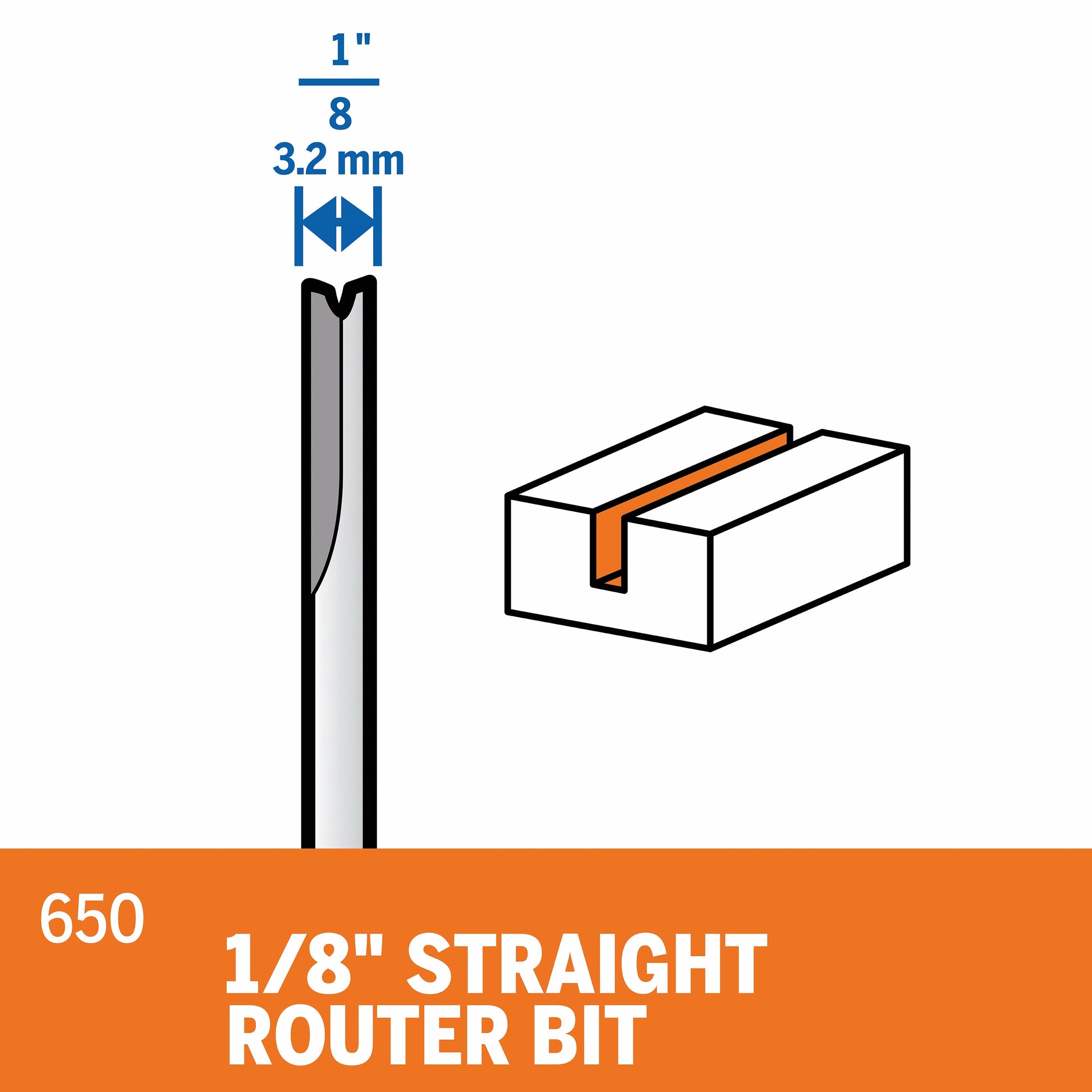 Dremel 1/8 in. Straight Router Bit 650