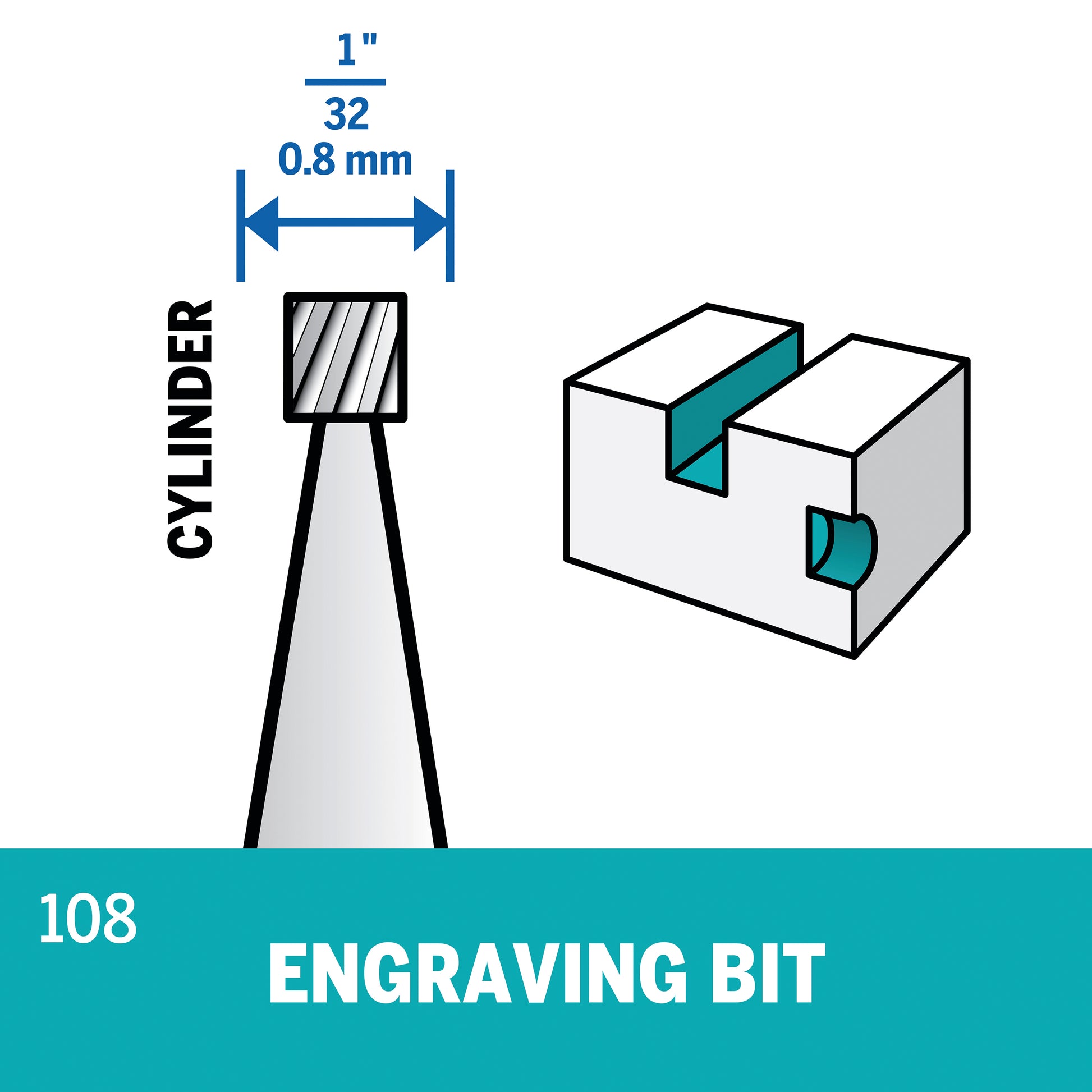 Dremel 1/32 in. Engraving Bit 108