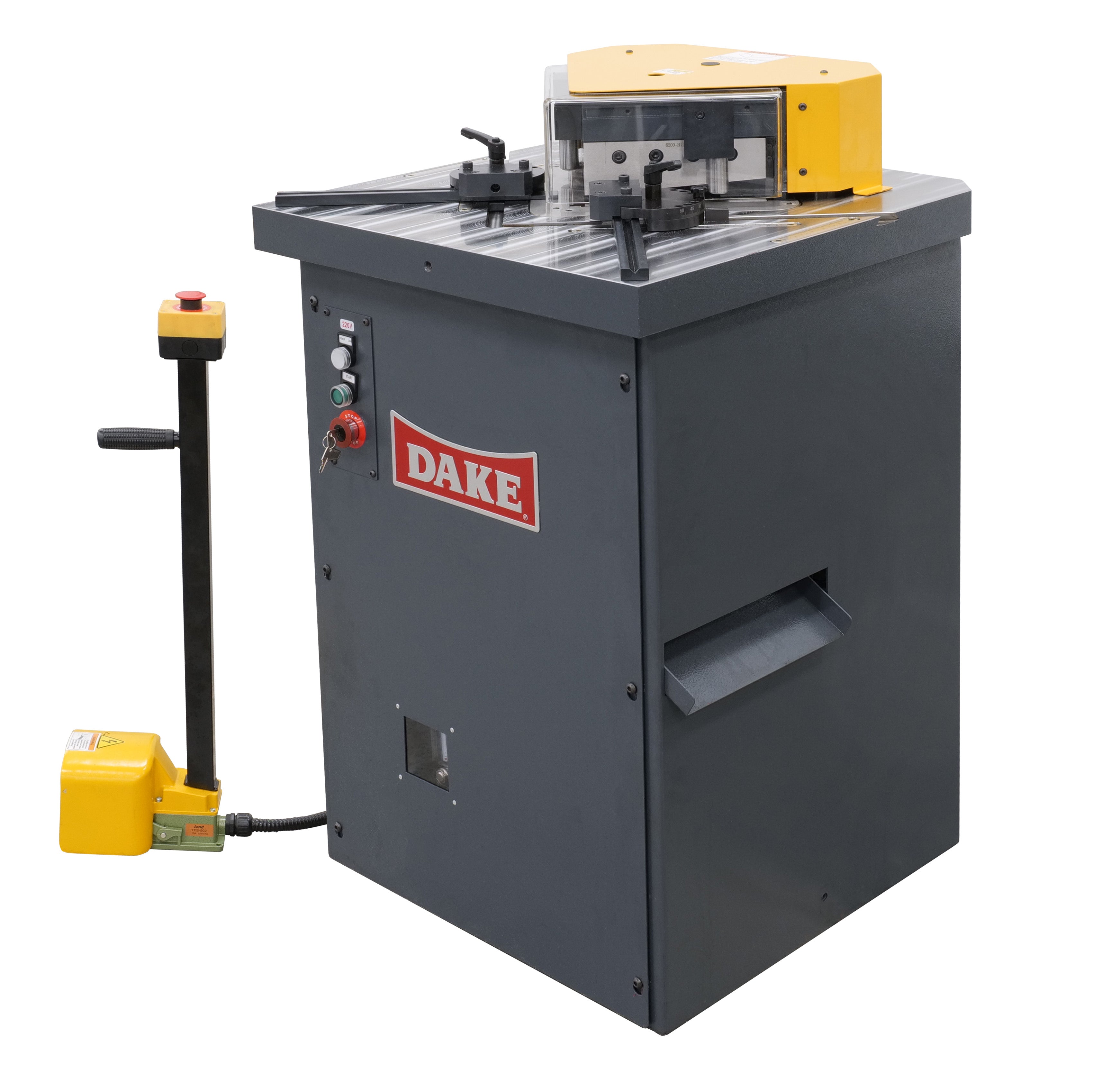 DLN-6200 24-Ton Fixed 90deg Hydraulic Sheet Metal Notcher, 4 Ga. Capacity, 220V 3Ph
