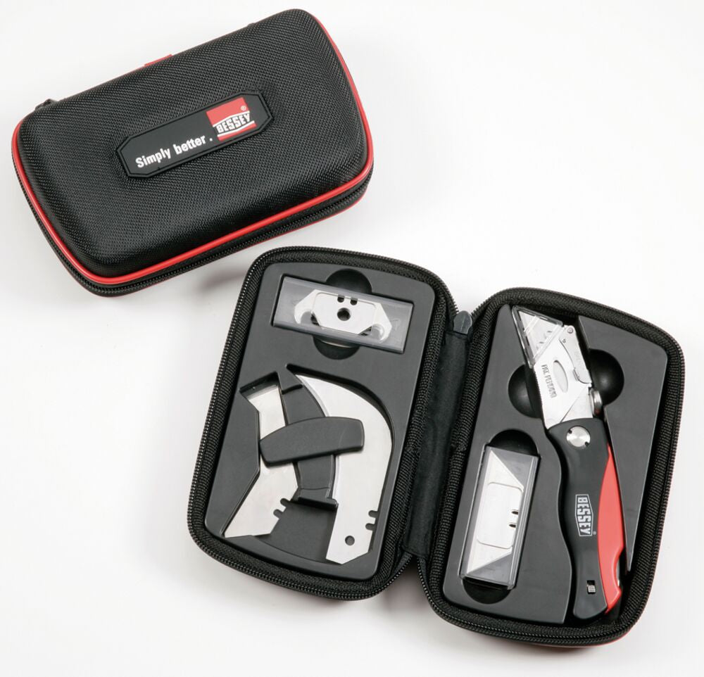 Bessey Tools Folding Utility Knife Kit with Case and Blade Assortment DBKPHSET