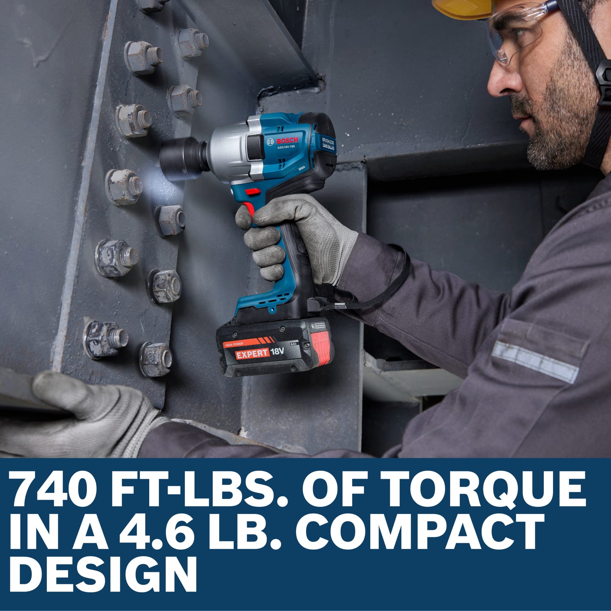 Bosch 18V 1/2" Mid-Torque Impact Wrench (Bare Tool) GDS18V-780N