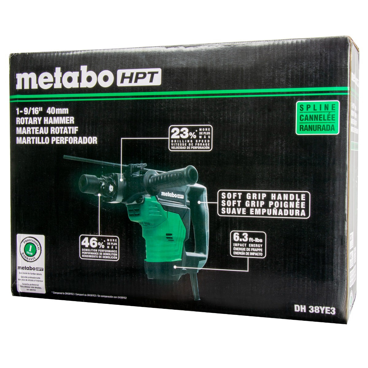 Metabo HPT 1-9/16 in. Spline Shank Rotary Hammer