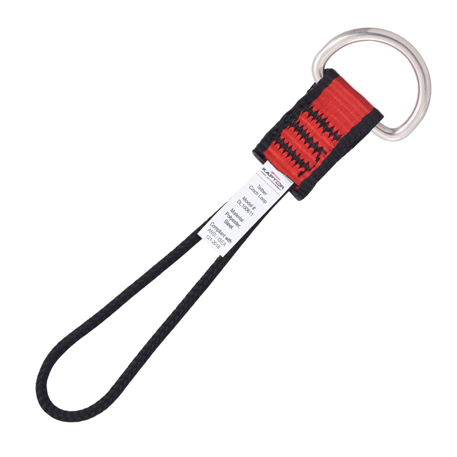 K Strong Kaptor D-ring with Tether Cinch Cord Loop, Attachment Points, 5 lbs. DL100611