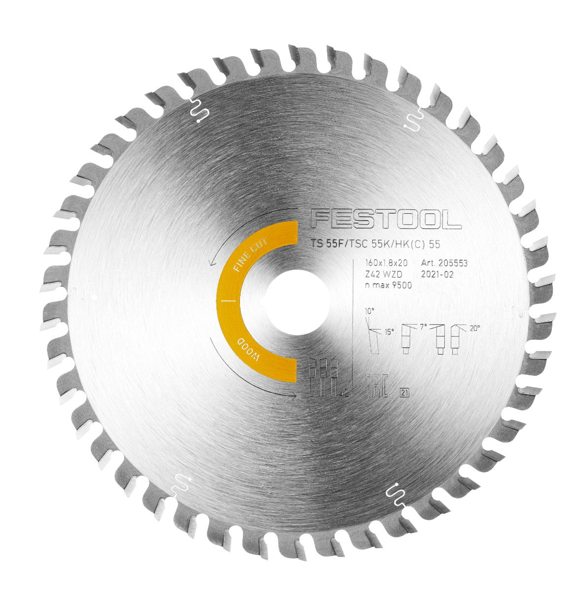 Festool Fine-Cut Wood 42 Tooth Saw Blade for TS 55 F/TSC 55 K/HK 55/HKC 55 205561