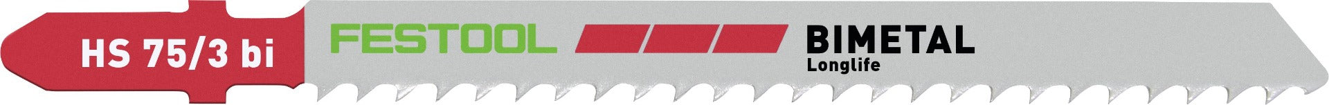 Festool Plastics Solid Cut 3 in. Jigsaw Blade HS 75/3 bi, 5-Pack 204336