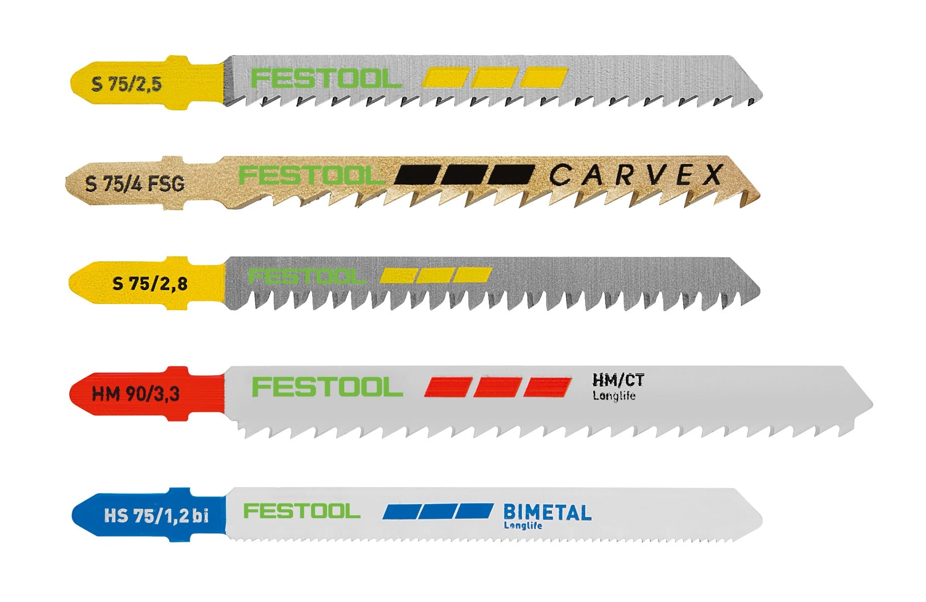 Festool 21-Piece Jigsaw Blade Set STS-Sort/21 W/P/M 578071