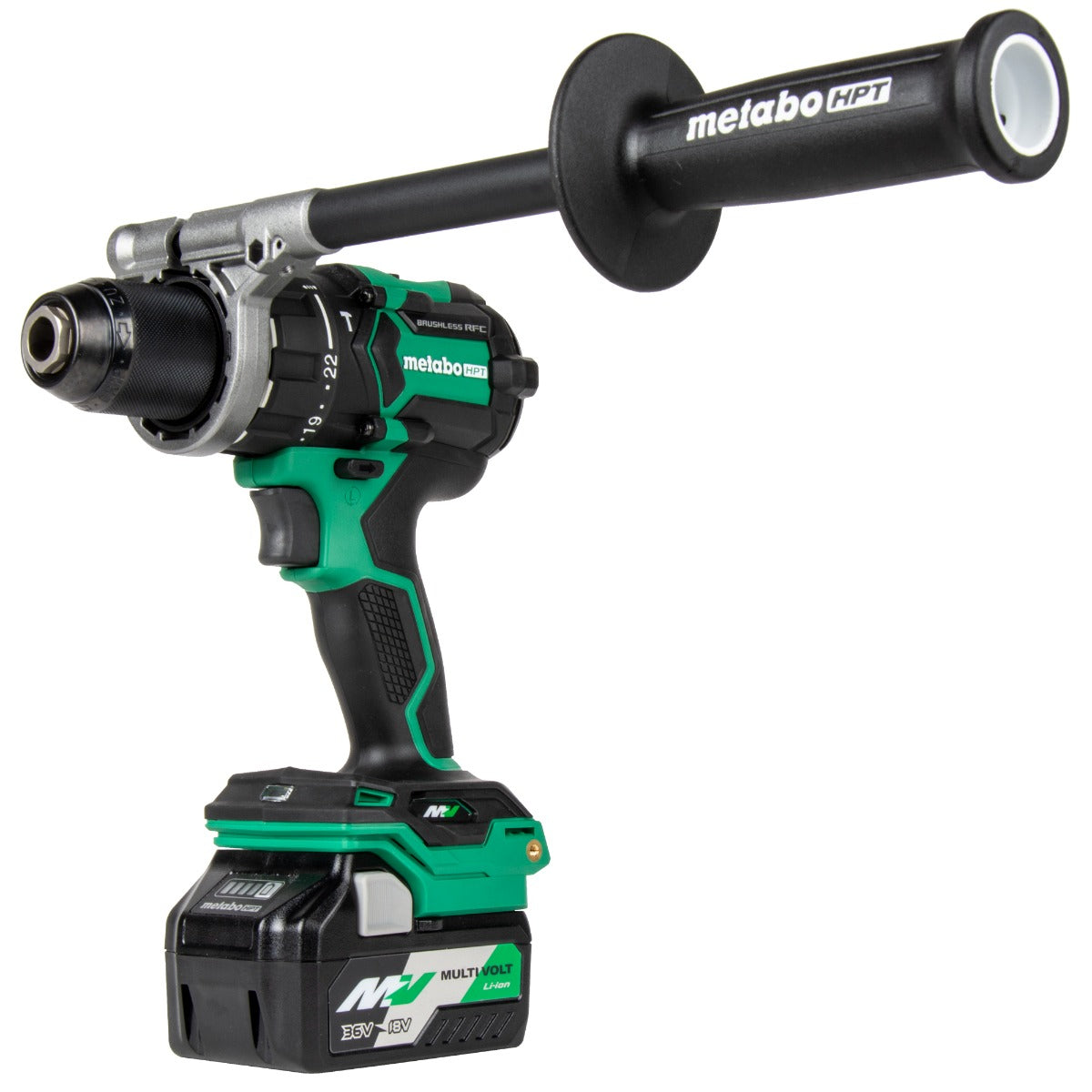 Metabo 36V MultiVolt Brushless 1/2 in. Hammer Drill with 2x 2.5Ah Batteries, Charger & Case DV36DCM