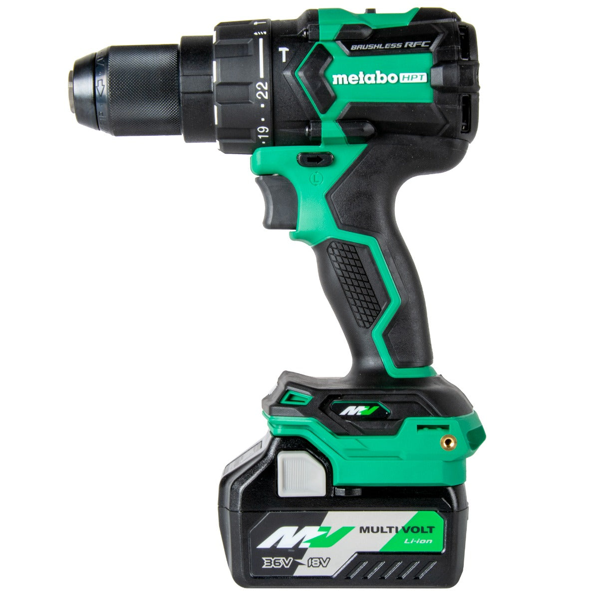 Metabo 36V MultiVolt Brushless 1/2 in. Hammer Drill with 2x 2.5Ah Batteries, Charger & Case DV36DCM