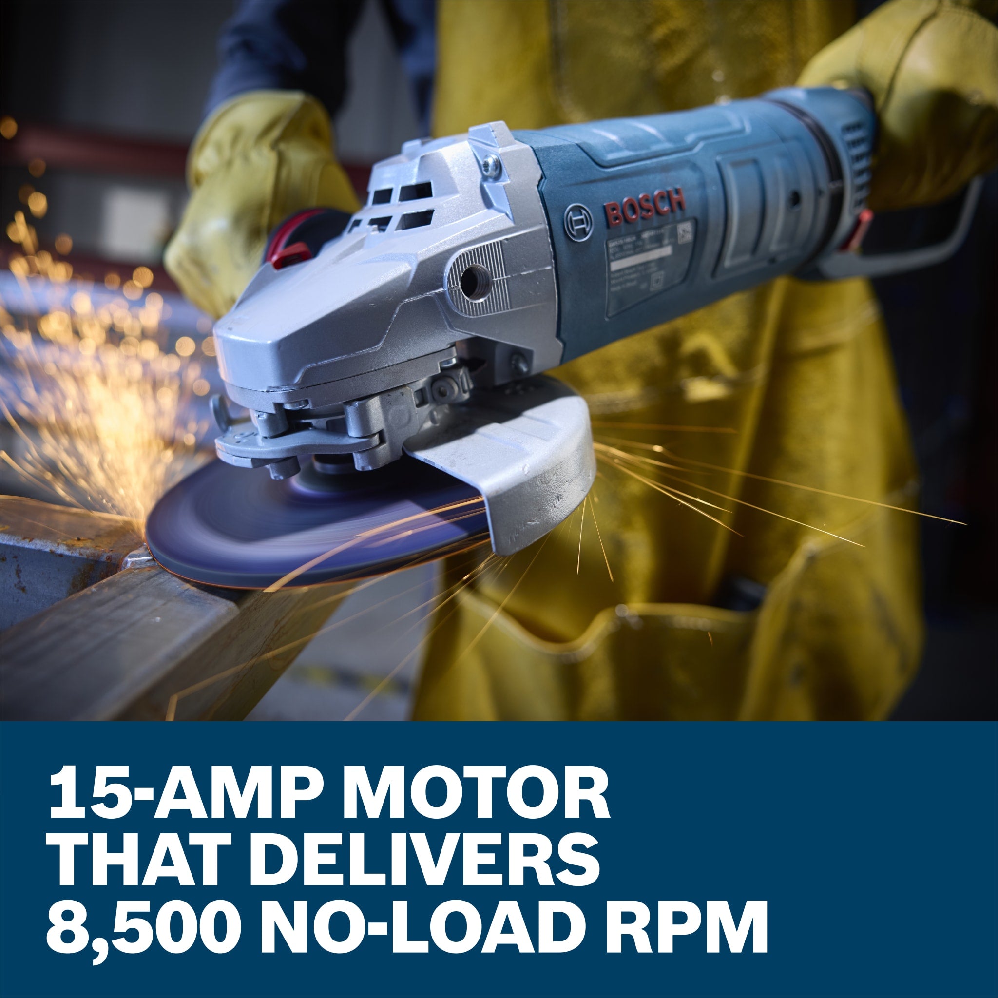 Bosch 7" Large Angle Grinder - 15 Amp with No-Lock On Trigger Switch and Rotatable Main Handle GWS25-180PR