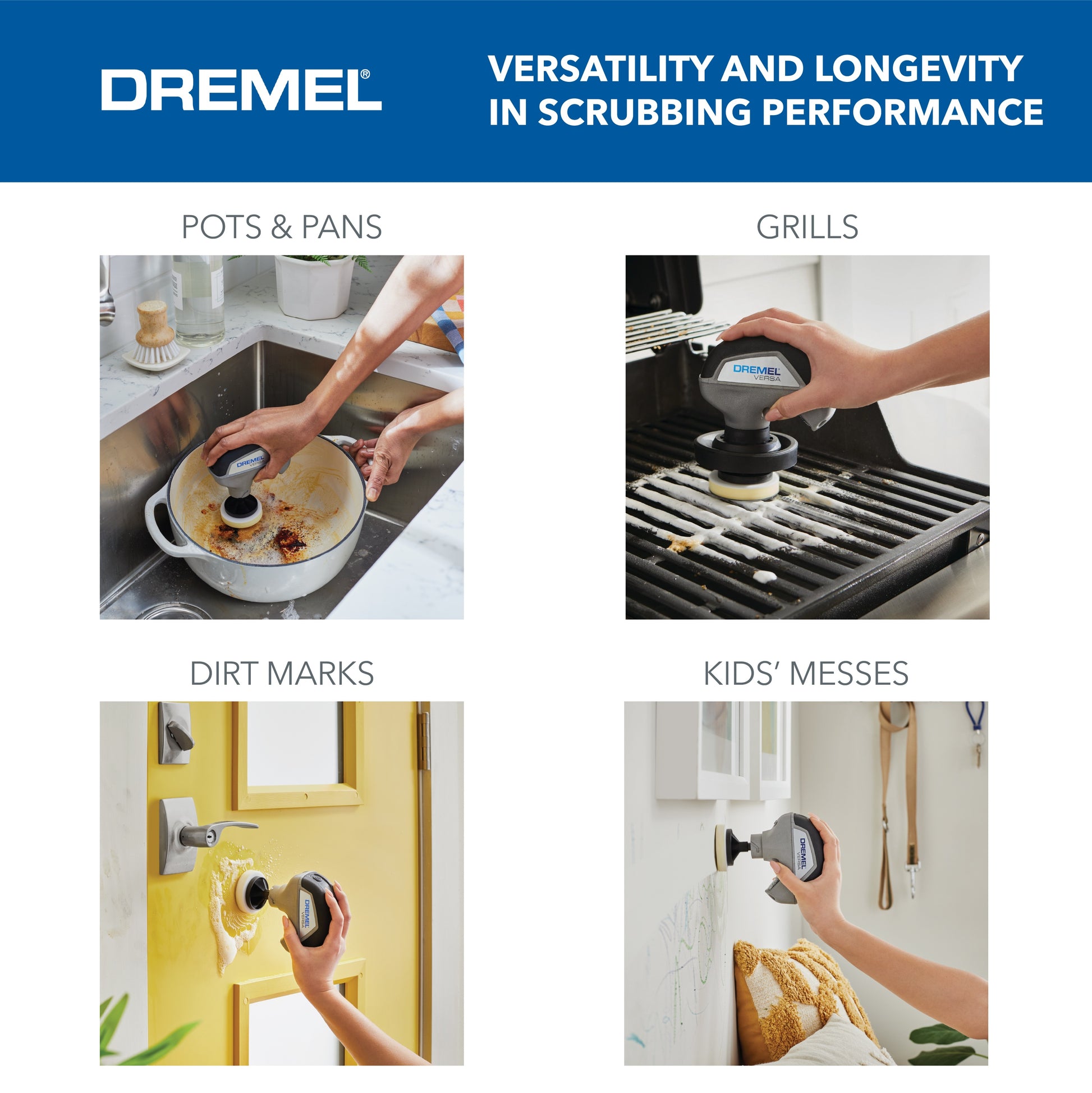 Dremel Versa Power Scrubber with Scrub Daddy Higher Performance Cleaning Pads PC10-07