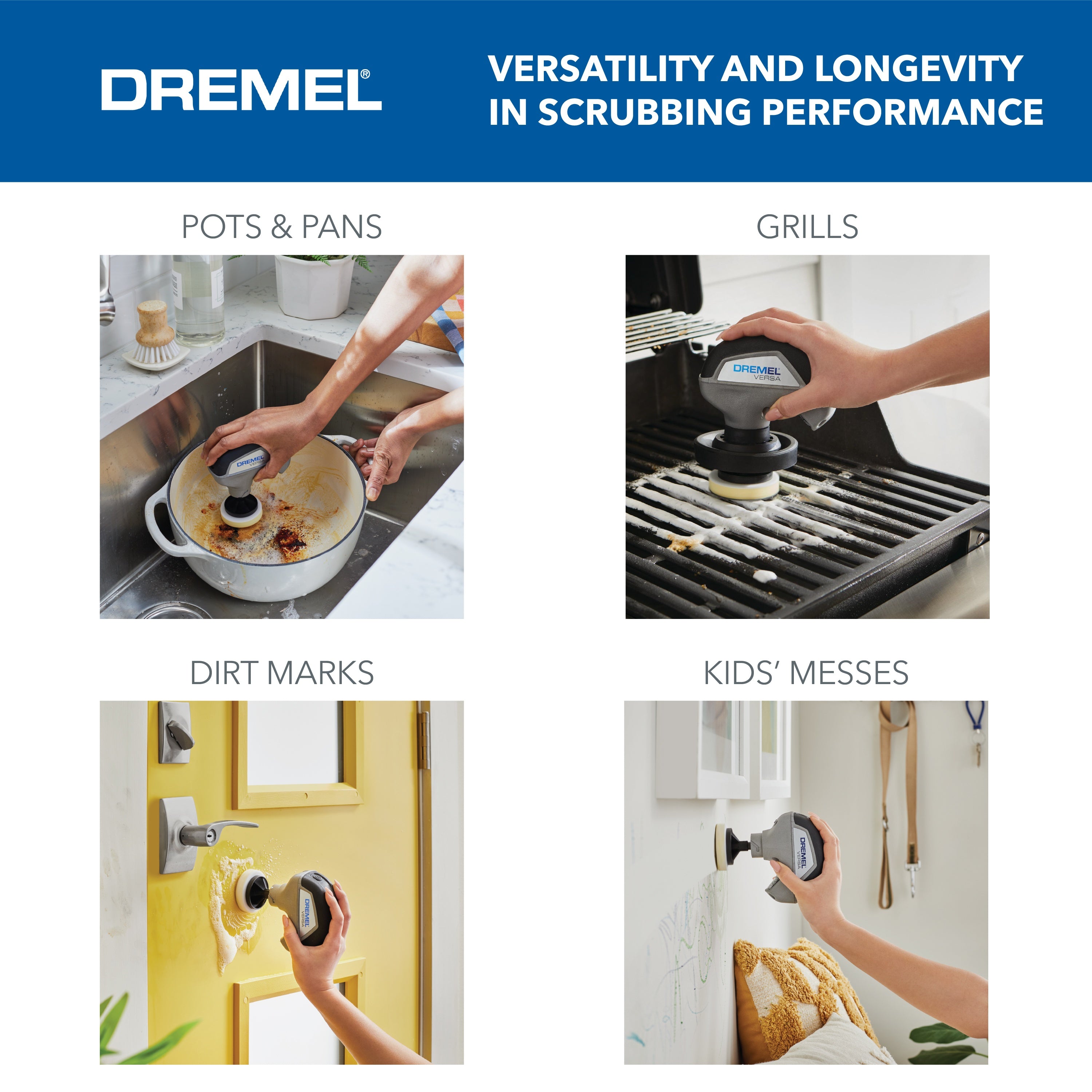 Dremel Versa Power Scrubber with Scrub Daddy Higher Performance Cleaning Pads PC10-07