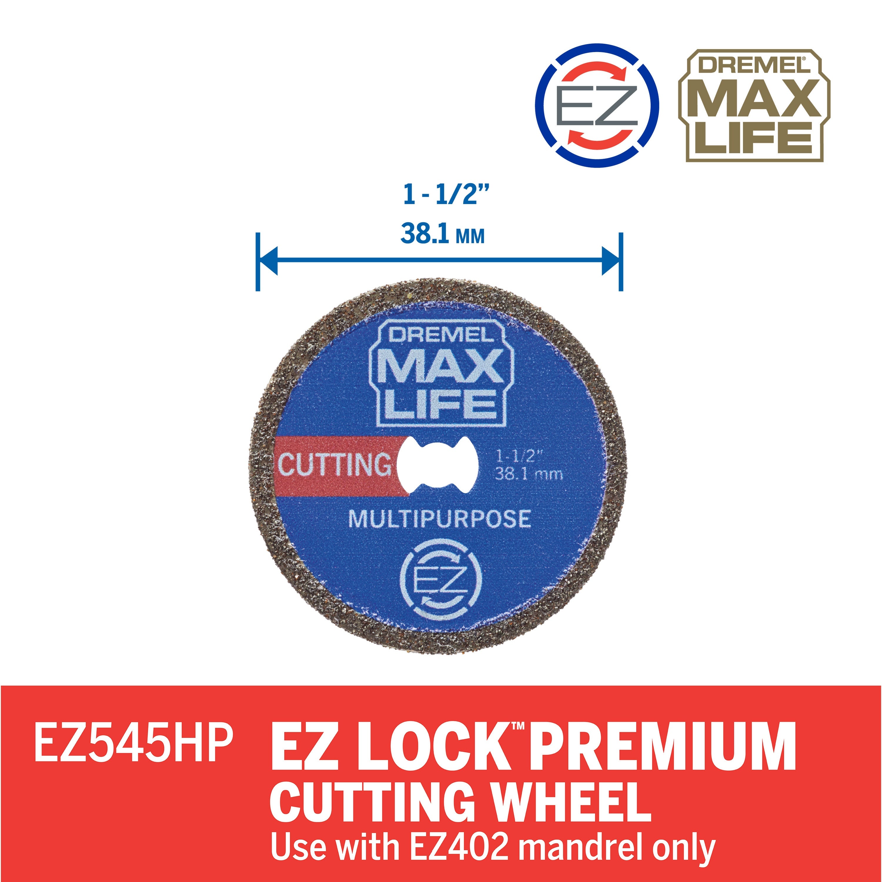Dremel 1-1/2 in. High Performance EZ Lock Max Life Diamond Wheel EZ545HP