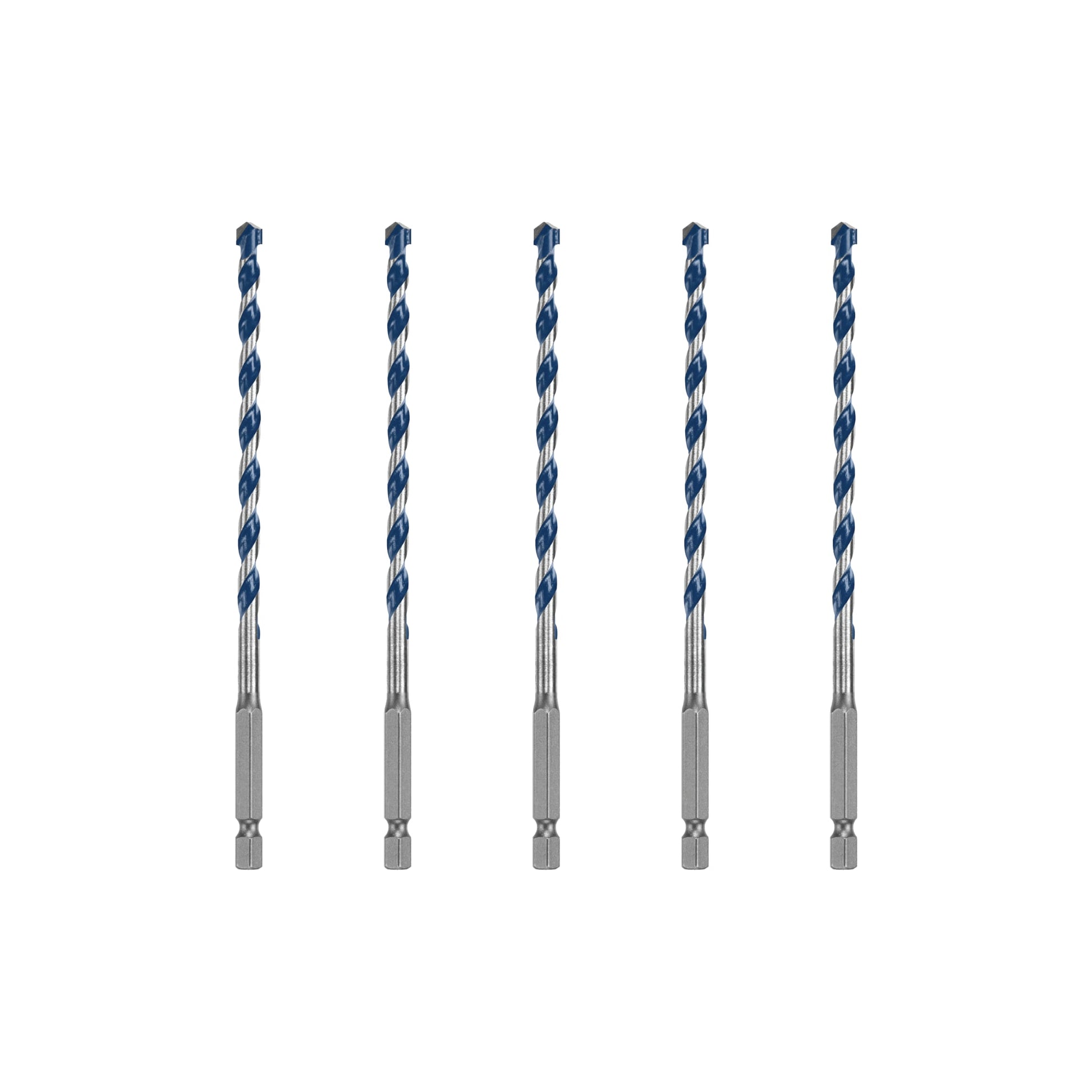 Bosch 1/4" x 6" Blue Xtreme Carbide Hammer Drill Bit, 5-Pack BXH065