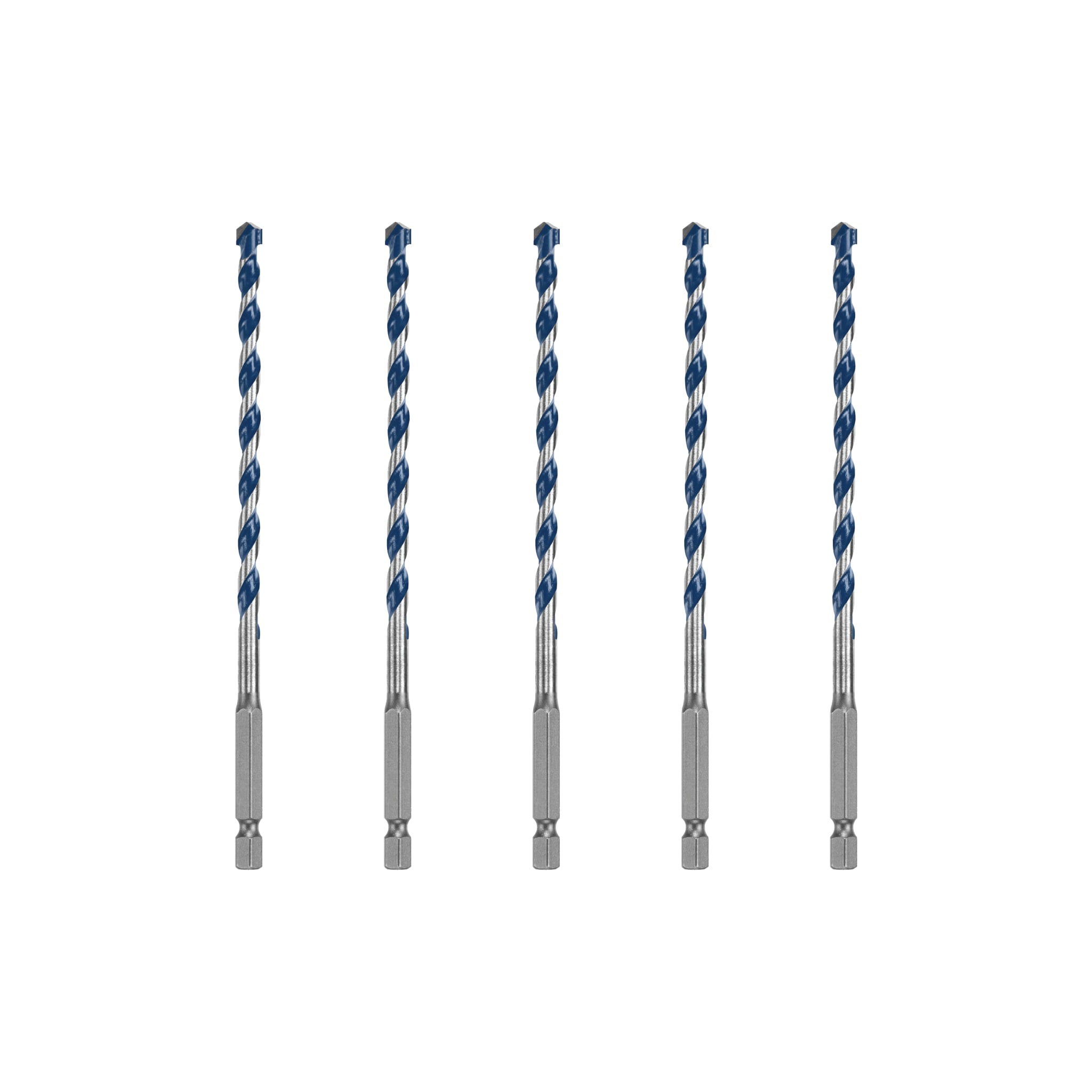 Bosch 1/4" x 6" Blue Xtreme Carbide Hammer Drill Bit, 5-Pack BXH065