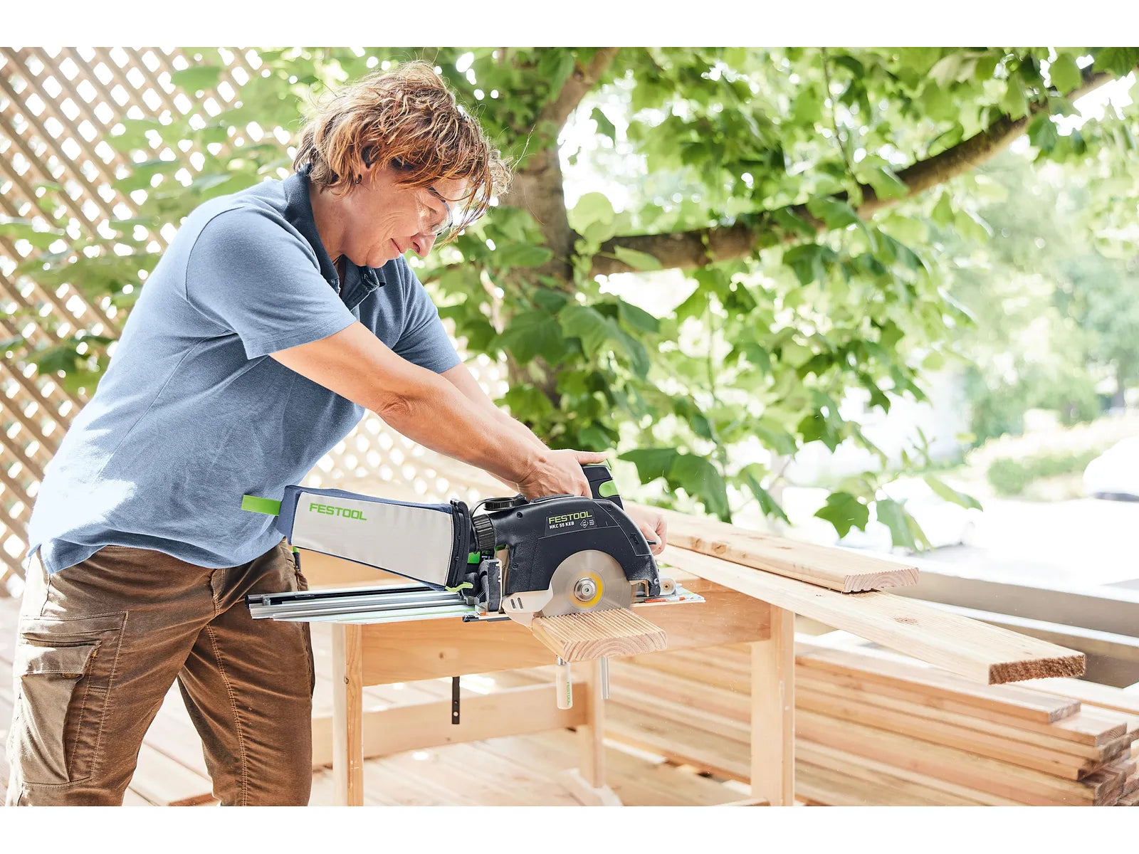 Festool 18V 6-1/4 in. Cordless Carpentry Saw HKC 55 KEB-F-Basic (Bare Tool) 578303