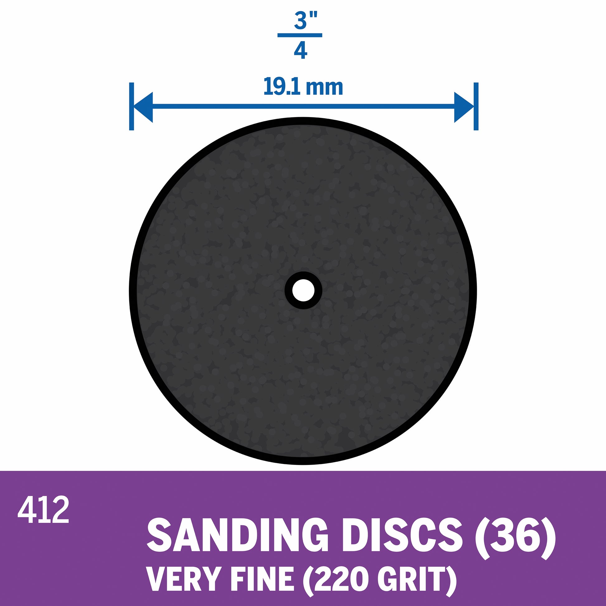 Dremel 3/4 in. Medium 220 Grit Sanding Discs, 36-Pack 412