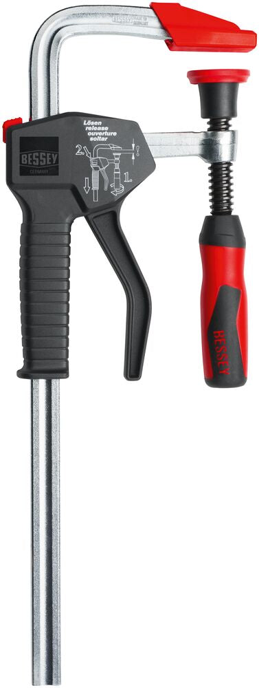 Bessey Tools 12 in. PowerGrip One-Handed Bar Clamp, 4 in. Throat Depth, 1,000 lbs. Clamping Force PG12