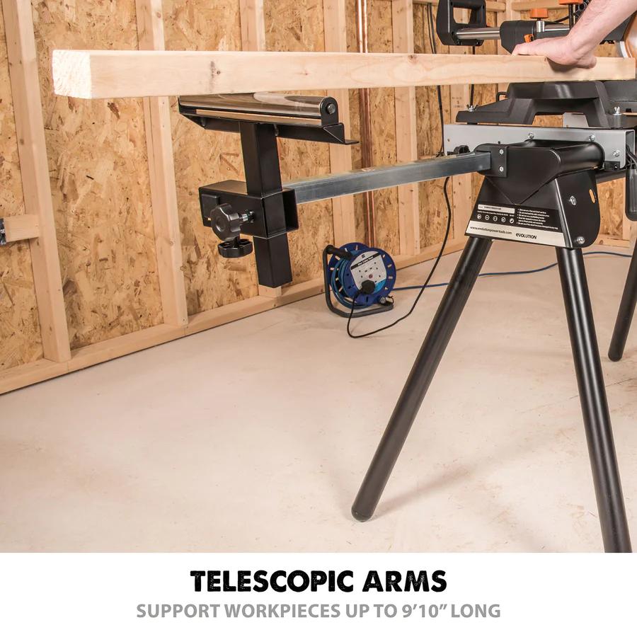 EVEVOMS1 This versatile miter saw stand is perfect for home or on-site use.
