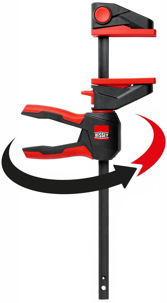 Bessey Tools 4-1/2 in. One-Hand Bar Trigger Clamp with 360-Degree Rotating Handle, 85 lbs. Force EHK360MICRO