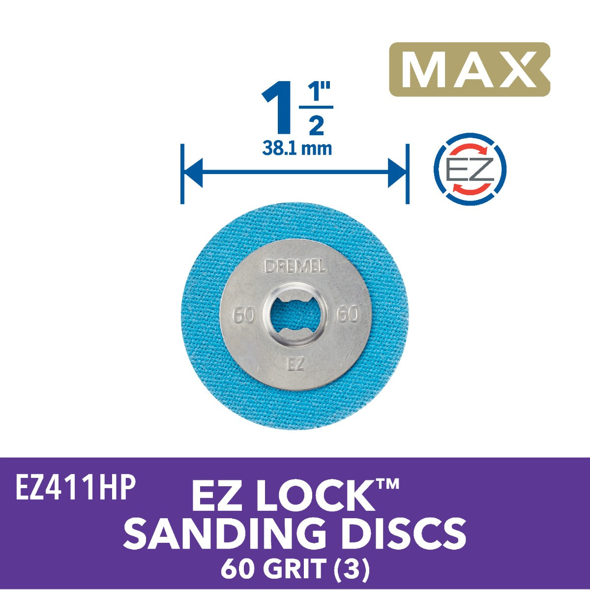 Dremel 1-1/2 in. 60 Grit Max Sanding Discs, 3-Pack EZ411HP