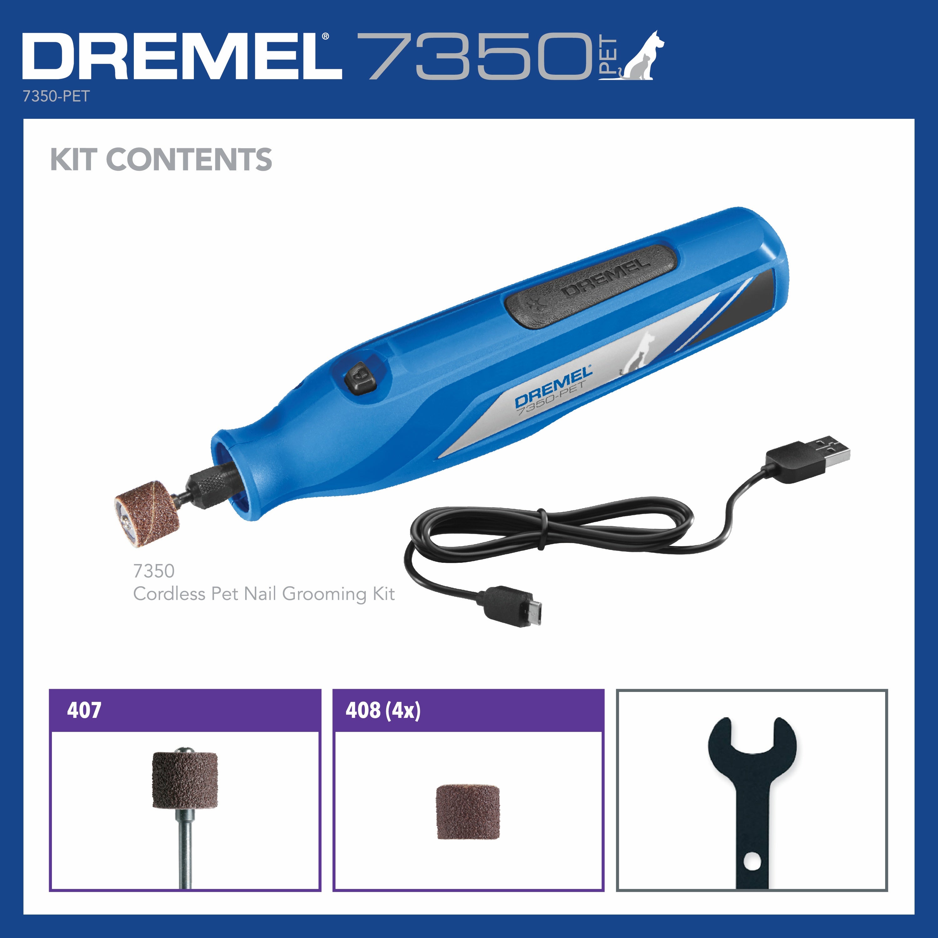 Dremel 4-Volt Pet Grooming Cordless Rotary Tool Kit 7350-PET