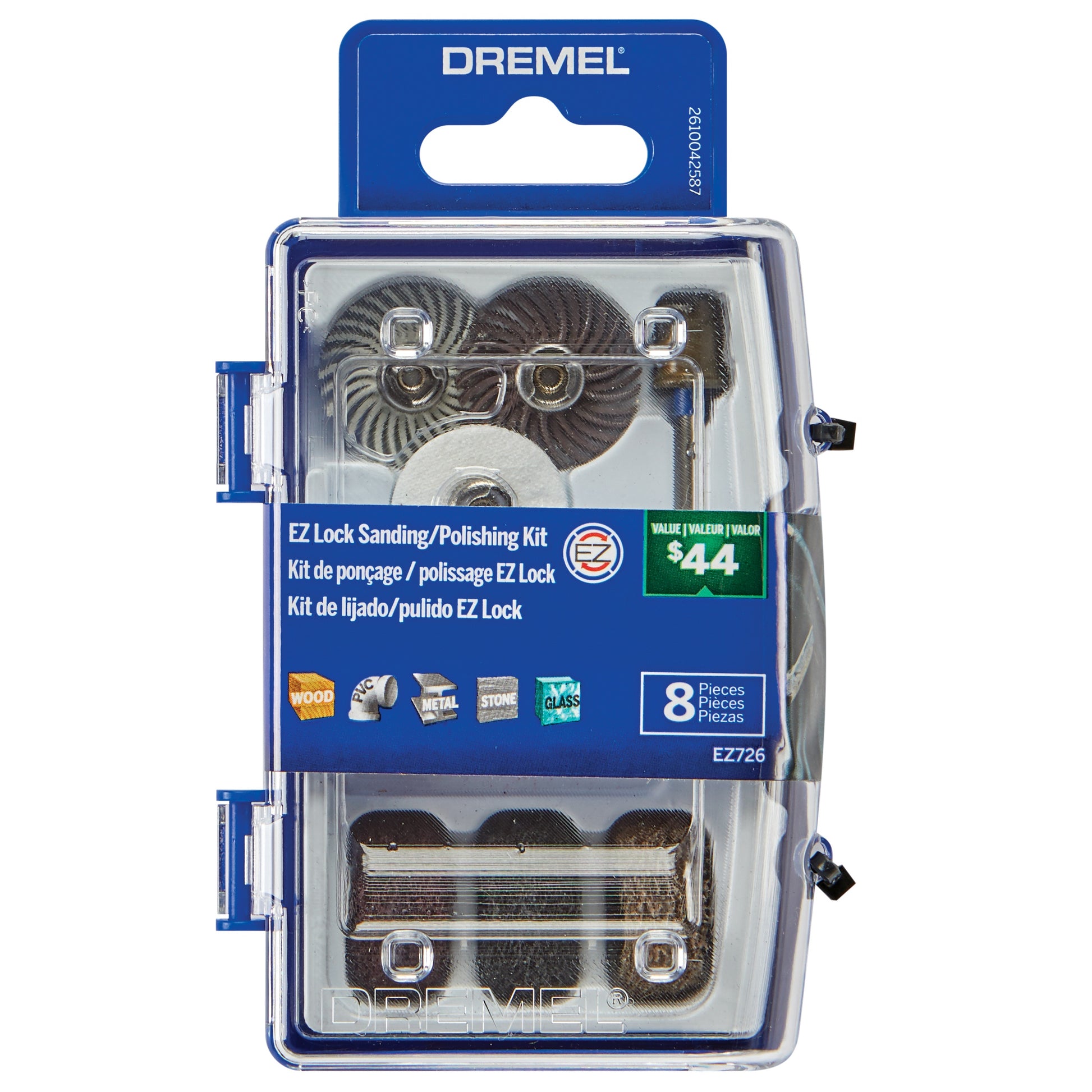Dremel 8pc EZ Lock Sanding & Polishing Rotary Accessory Micro Kit EZ726-01