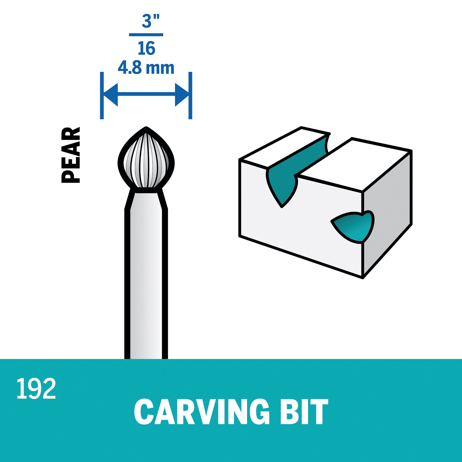 Dremel 3/16 in. Carving Bit 192