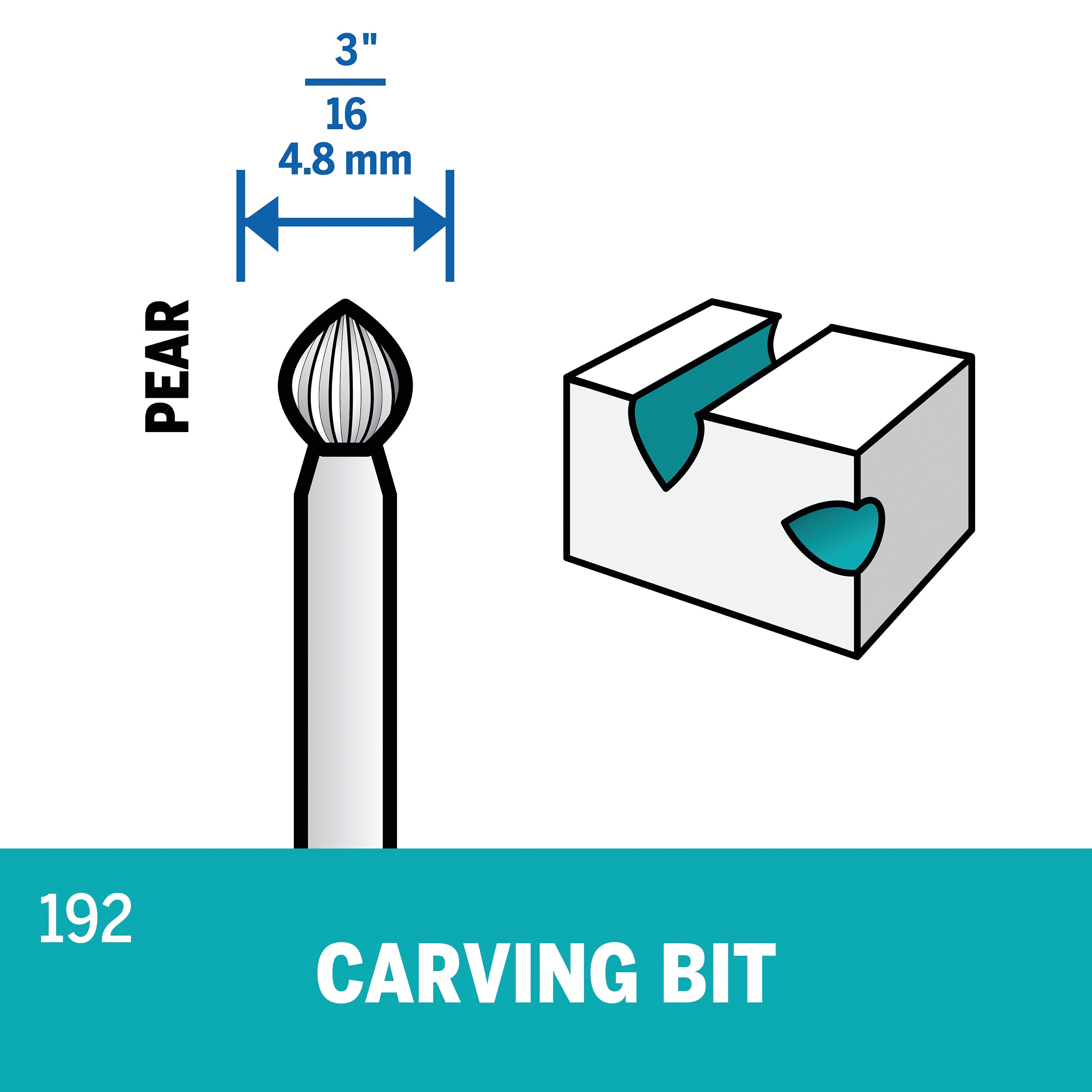 Dremel 3/16 in. Carving Bit 192