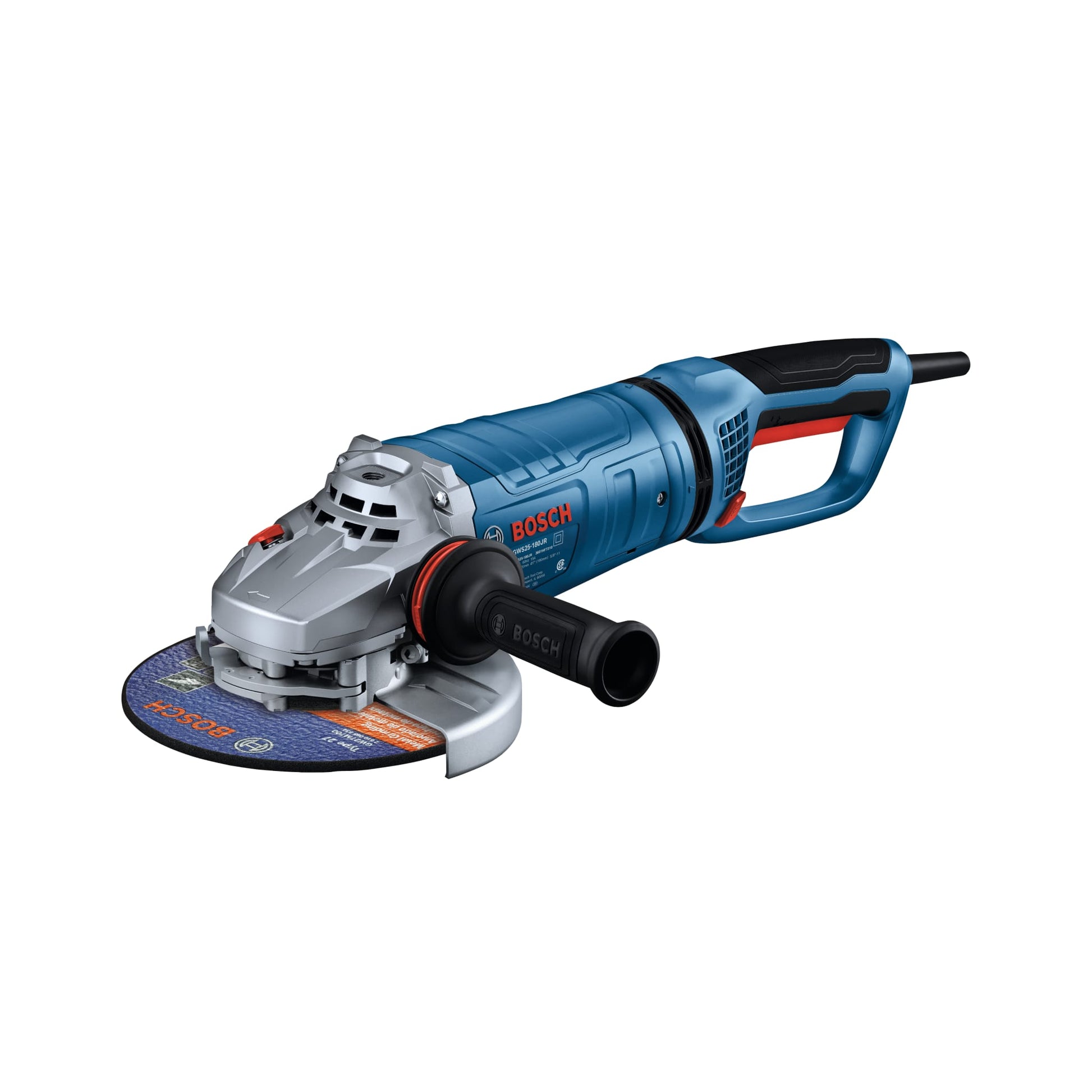 Bosch 7" Large Angle Grinder - 15 Amp with Lock-On Trigger Switch and Rotatable Main Handle GWS25-180JR
