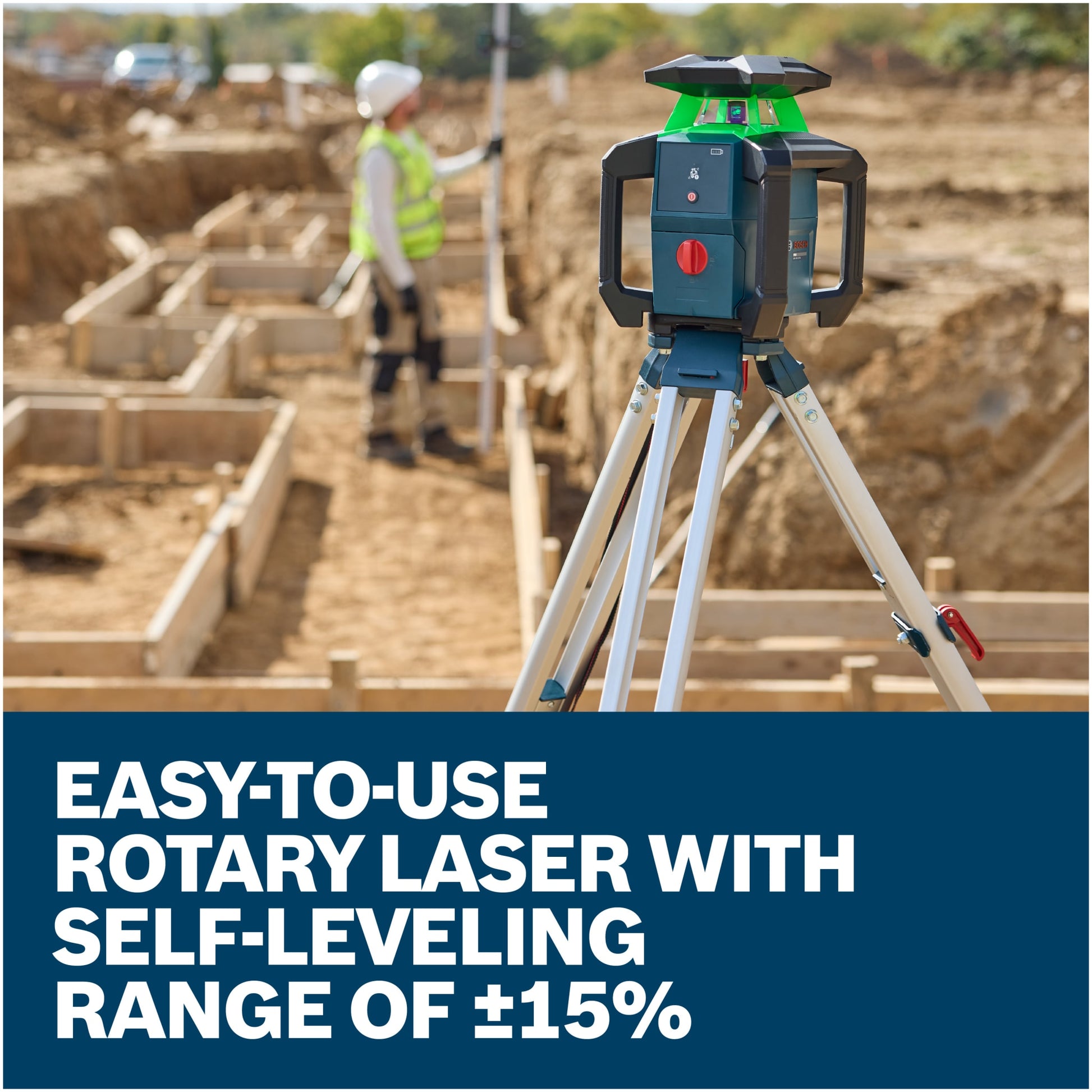 Bosch 18V Green-Beam Horizontal Rotary Laser Kit with Carrying Case GRL18V-31K
