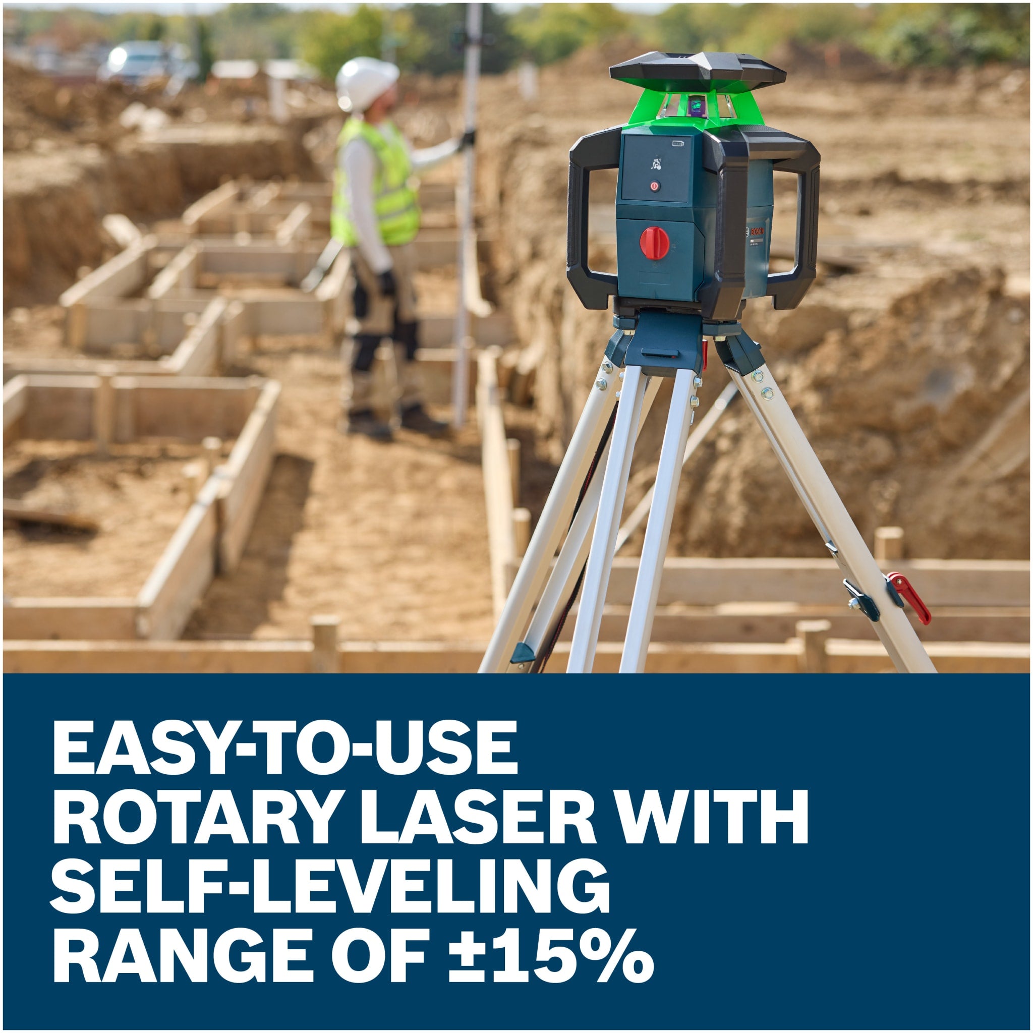 Bosch 18V Green-Beam Horizontal Rotary Laser Kit with Carrying Case GRL18V-31K