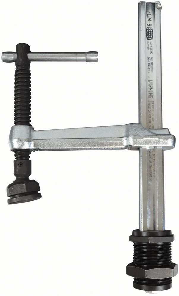 Bessey Tools 8 in. Jig and Fixture Hold-Down Clamp, 5-1/2 in. Throat Depth, 2660 lb Clamping Force FC24-8