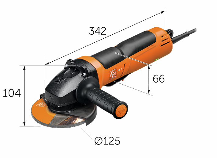 Fein 5" Brushless Compact Angle Grinder CG 15-125 BLP 1500W with Dead Man's Switch 72250860120