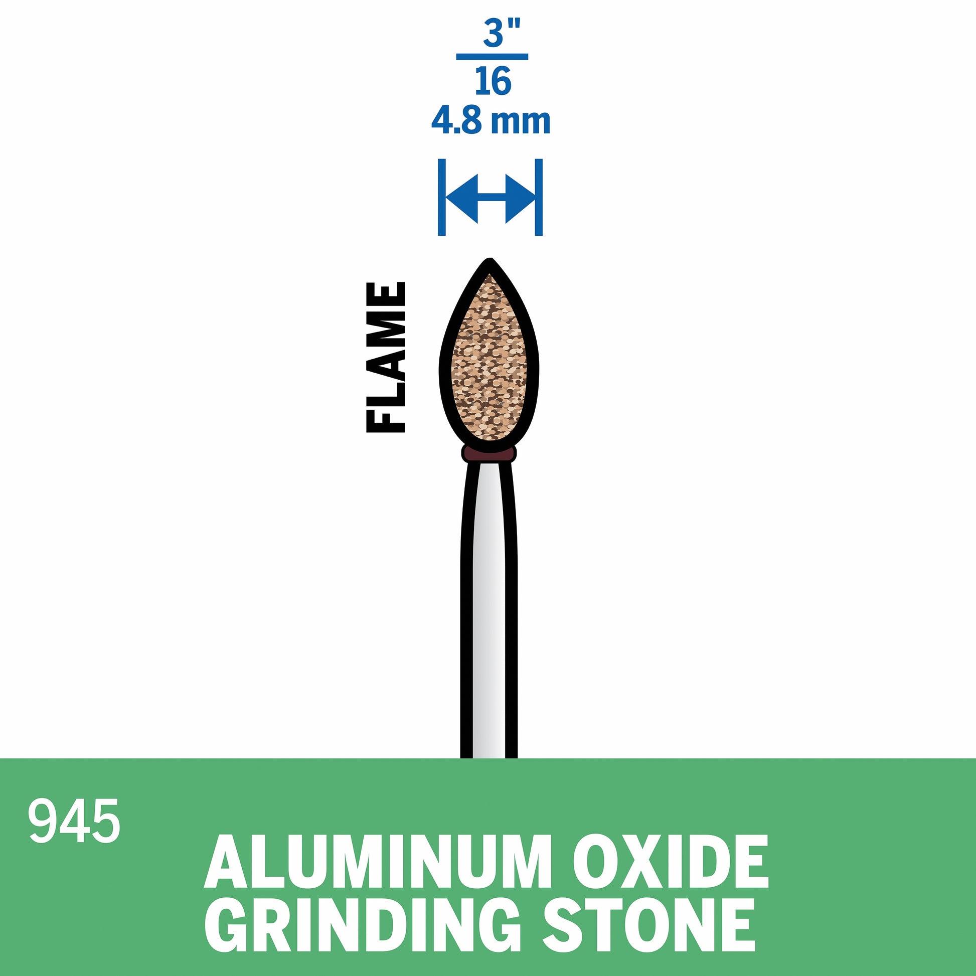 Dremel 3/16 in. Aluminum Oxide Grinding Stone 945