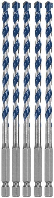 Bosch 1/4" x 6" Blue Xtreme Carbide Hammer Drill Bit, 5-Pack BXH065