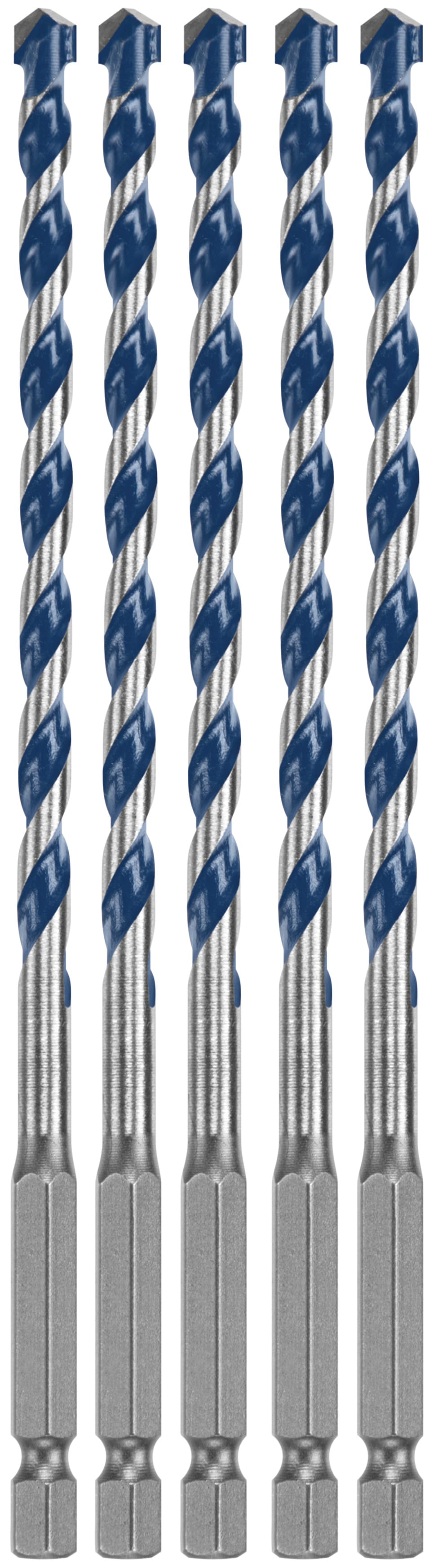 Bosch 1/4" x 6" Blue Xtreme Carbide Hammer Drill Bit, 5-Pack BXH065