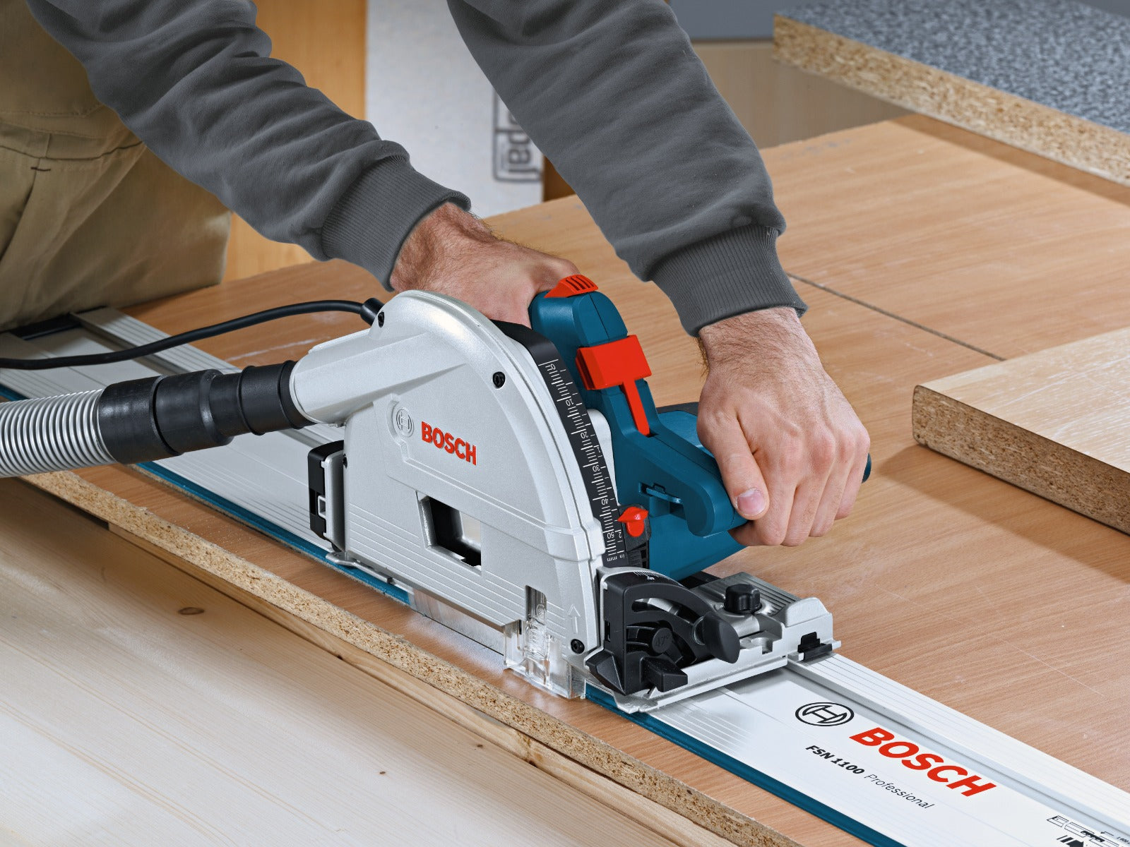Bosch 6-1/2" Track Saw w/ L-Boxx-4 GKT13-225L
